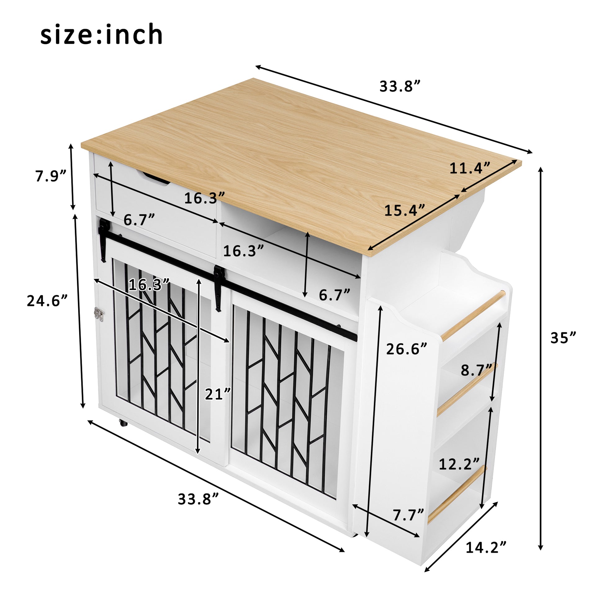 Hollo Pet Island Crate – Dog Kennel with Kitchen Countertop & End Table Style Base - JUSTLIVE NESTJUSTLIVE NEST