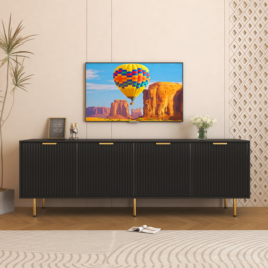 Velari Console – Matte Black TV Cabinet for 80" Screens