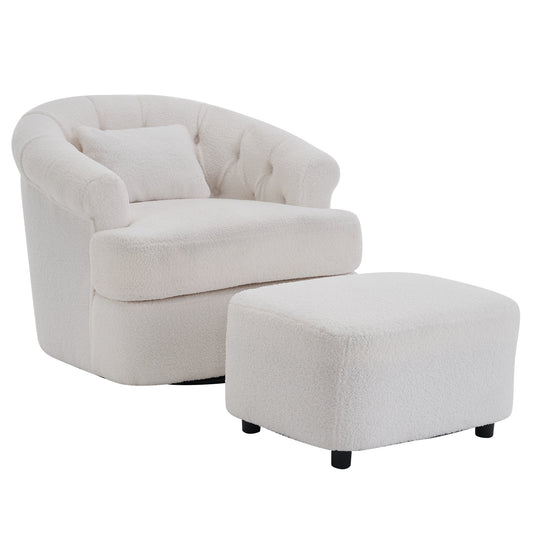 Lunvera Chair Set – Pearlvel Velvet, Orbituxe Base, Loungeform Ottoman