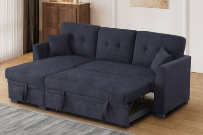 MidnightNest™ Comfort Lounge – Dark Indigo Convertible Sofa with Cozy Cushioning
