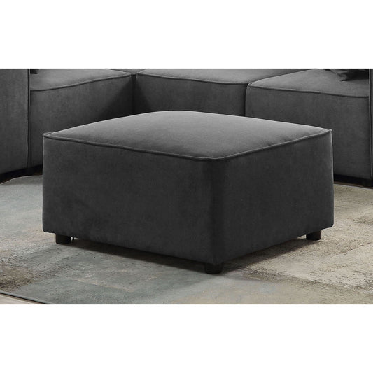 Tova Ottoman – Compact Gray Cushion with Tight Seat Design