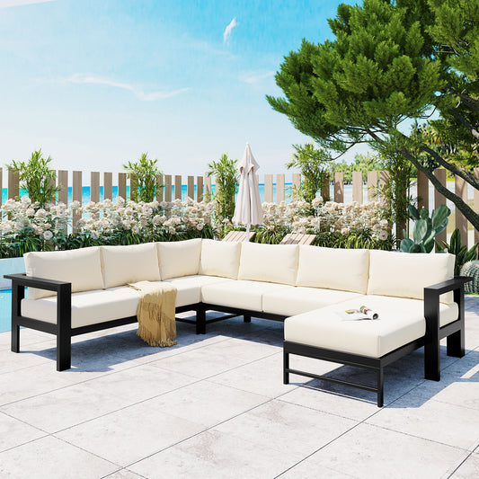 Solvara U-Shaped Sectional – Multi-Seat Outdoor Sofa Set for Gardens, Backyards & Balconies