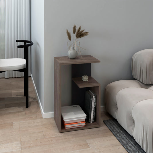 Tavin Side Table – 25" Height with OpenGrid Shelf