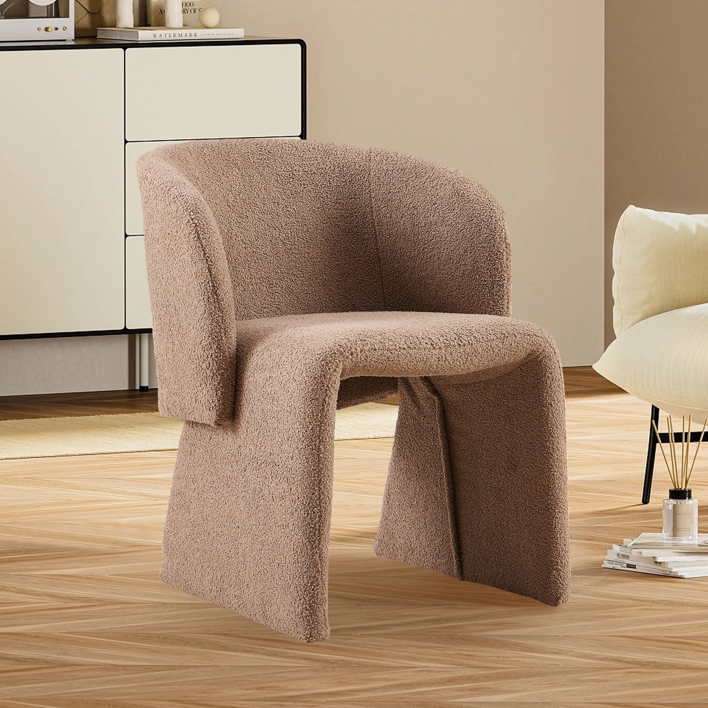 Teddira Accent Chair – Brown Upholstered Comfy Side Chair