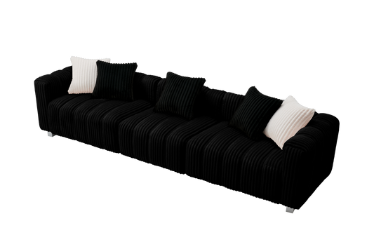NestEdge ‘CordiNest” 3-Seat Corduroy Lounge – Cozy Comfort | Sturdy Wood Frame