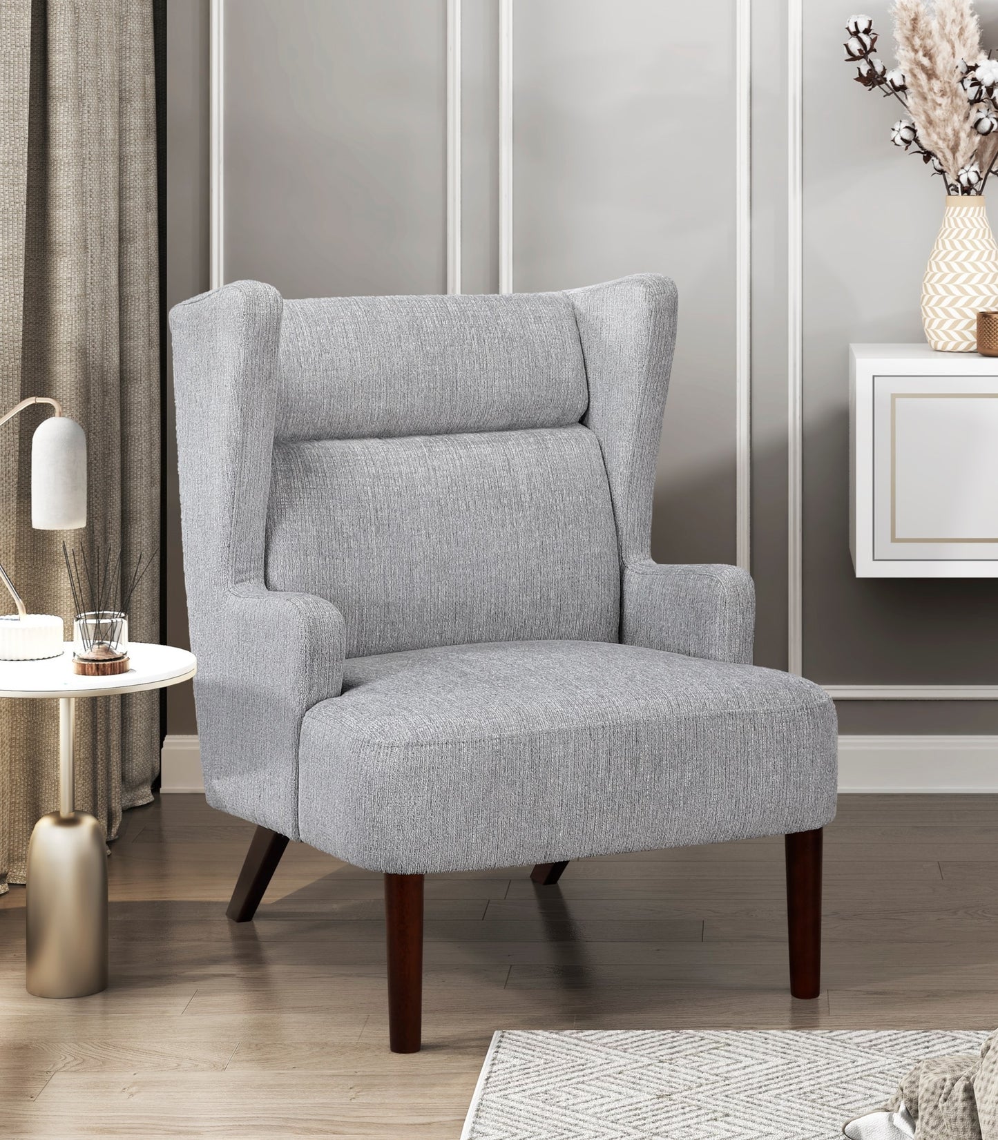 Wenvira Chair – Stormweave Chenille, Plycrest Frame, Wingform Silhouette