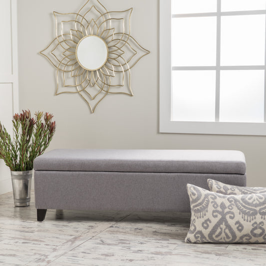 Selma Bench – Storage V2 Seat in Deep Charcoal Fabric