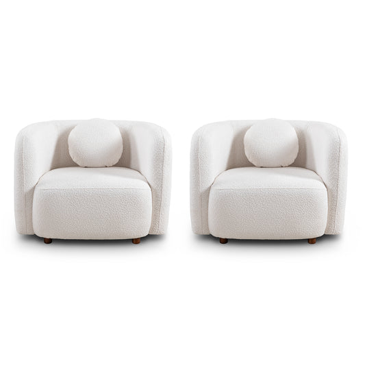 Solvara Chair Set – Squareform Bouclé, CloudSoft Seat, Japandi-Inspired Frame