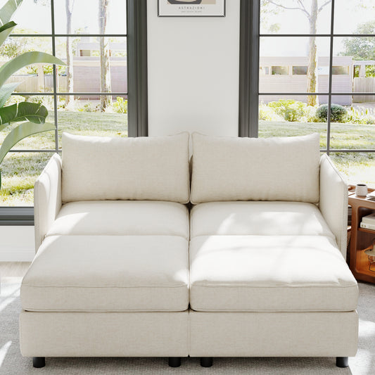 ModNest™ Mid-Century Chaise Loveseat – Storage-Ready Sofa for Cozy Bedrooms & Living Areas