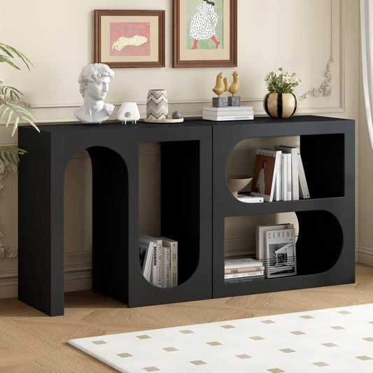 Modvian Console Table – Rectangular Frame with Curved Interior (Modular)