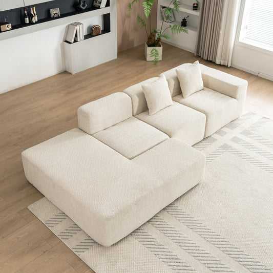 FlowNest™ 116' Adaptive Lounge – Soft Blend Seating for Modern Living (Beige)