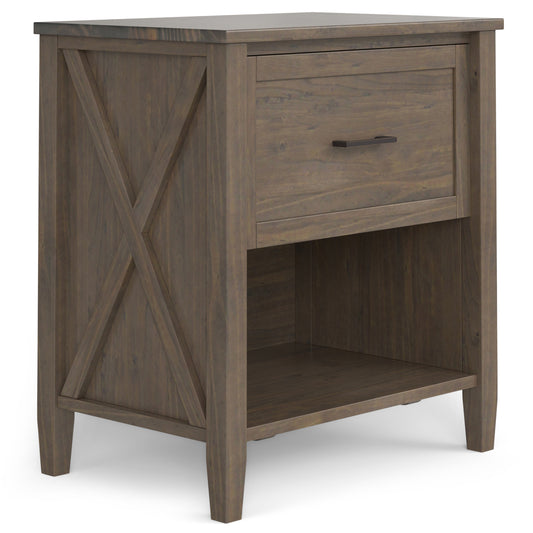 Elano Stand – Smoky Brown Bedside Table with Soft Profile & Framed Design