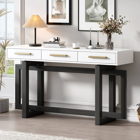 Feyra Console Table – Extra Long 3-Drawer Entry Table in Elegant Design for Hallway or Foyer
