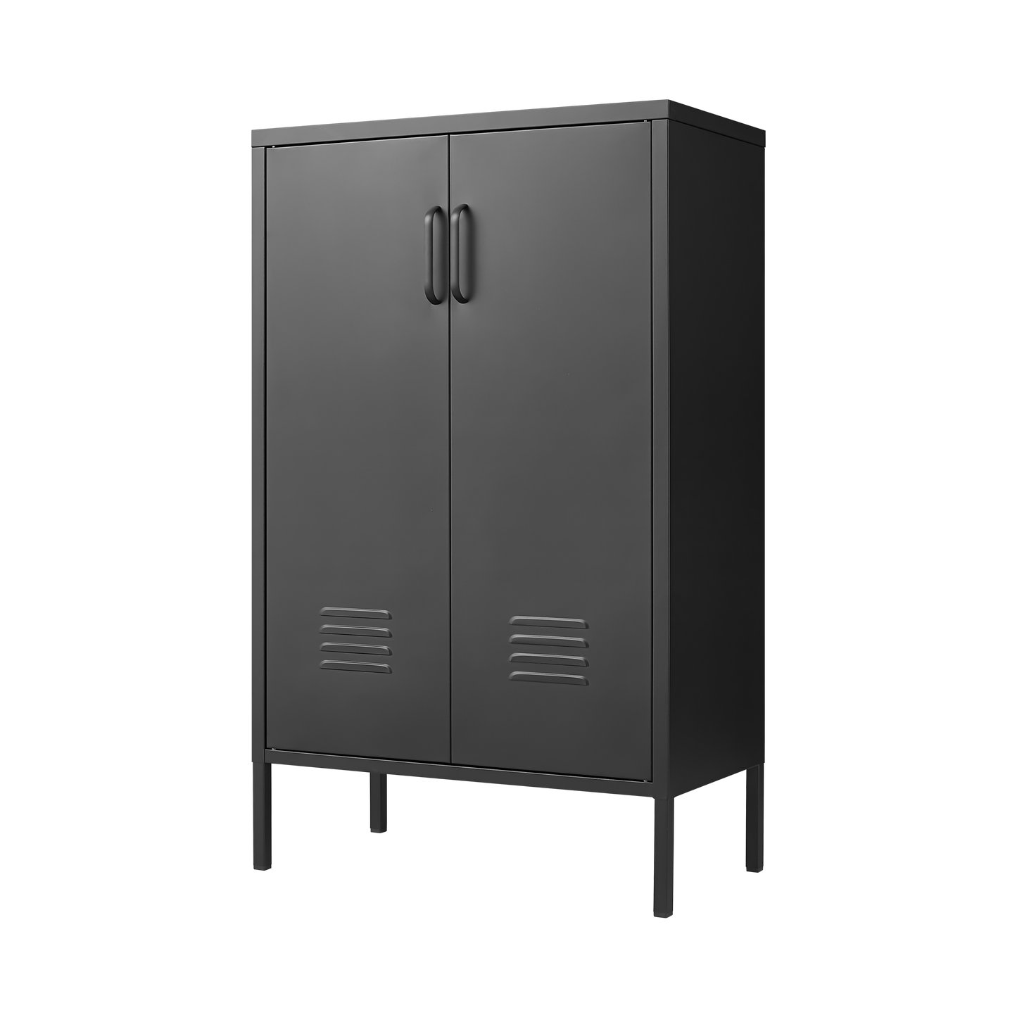 Layton Bookcase Set – 2-Piece 49'' Home Storage with 8 Shelves and Cabinet Base (Gray/White)
