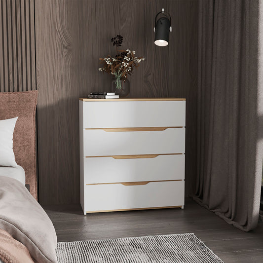 California 4-Drawer Chest – Wide Dresser with Thick Top and Smooth Finish