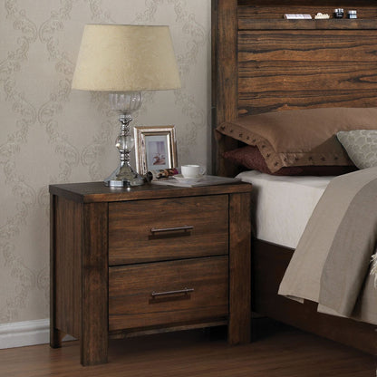 Orrin 2-Drawer Chest – Oak Nightstand with Modern Framing