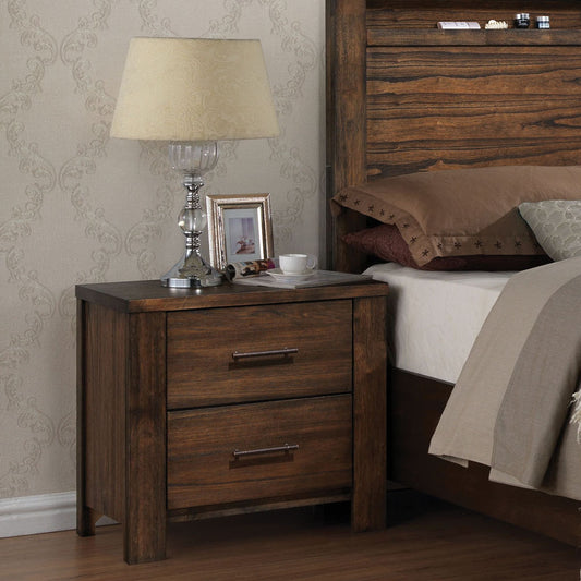 Orrin 2-Drawer Chest – Oak Nightstand with Modern Framing