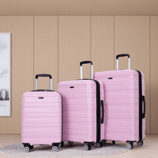 Jetera 3 - Piece Luggage Set – Pink PC Expandable Suitcases with Double Spinner Wheels & TSA Lock - JUSTLIVE NESTJUSTLIVE NEST