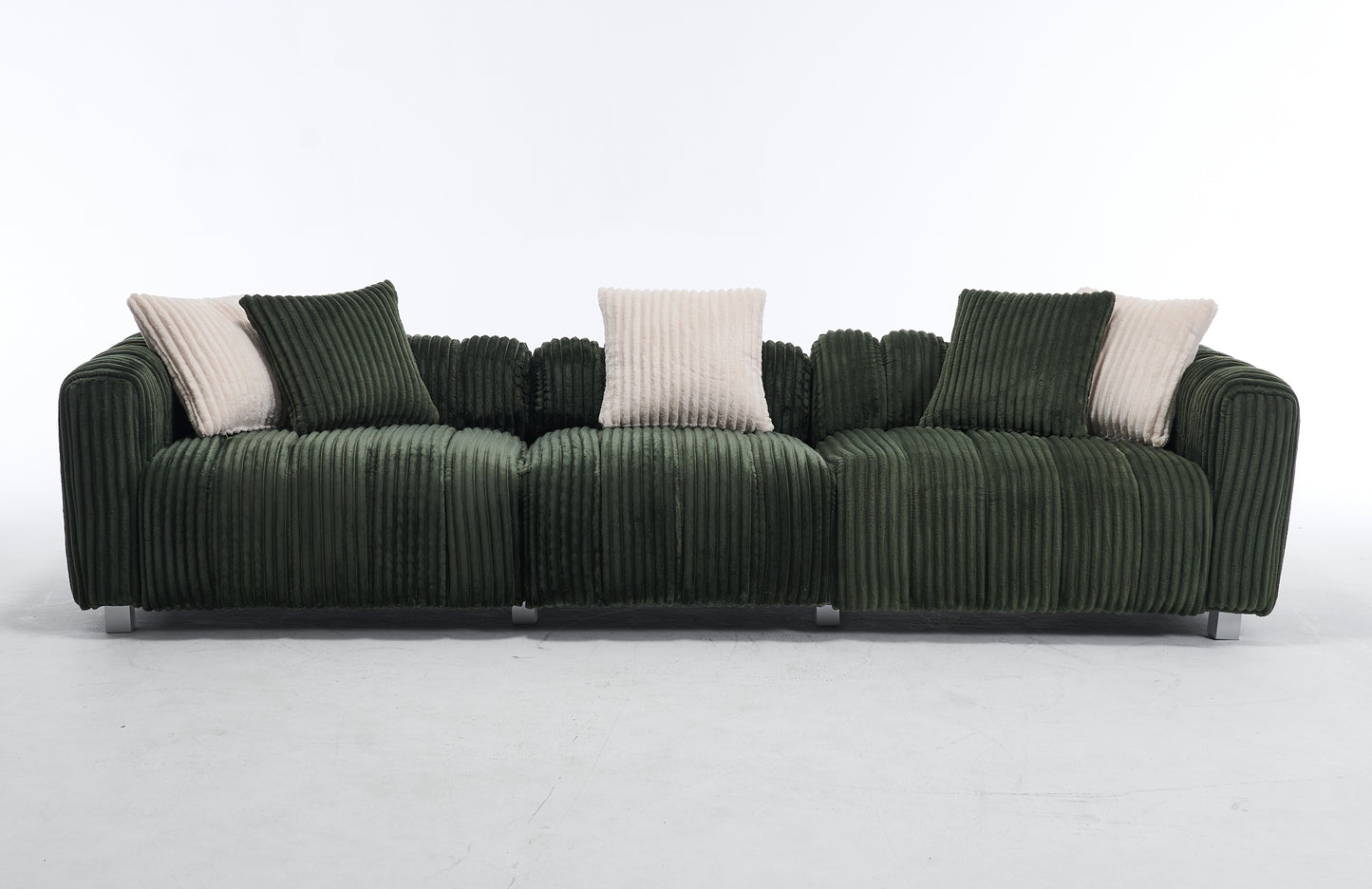 NestEdge ‘CordiNest” 114” Corduroy Sofa – Cozy 3-Seat | Solid Wood Frame