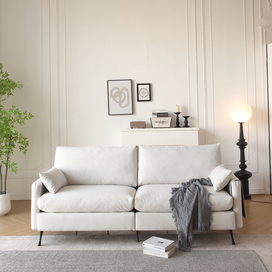 Alba Cloud Lounger – White Designer Sofa with Armrest Cushions