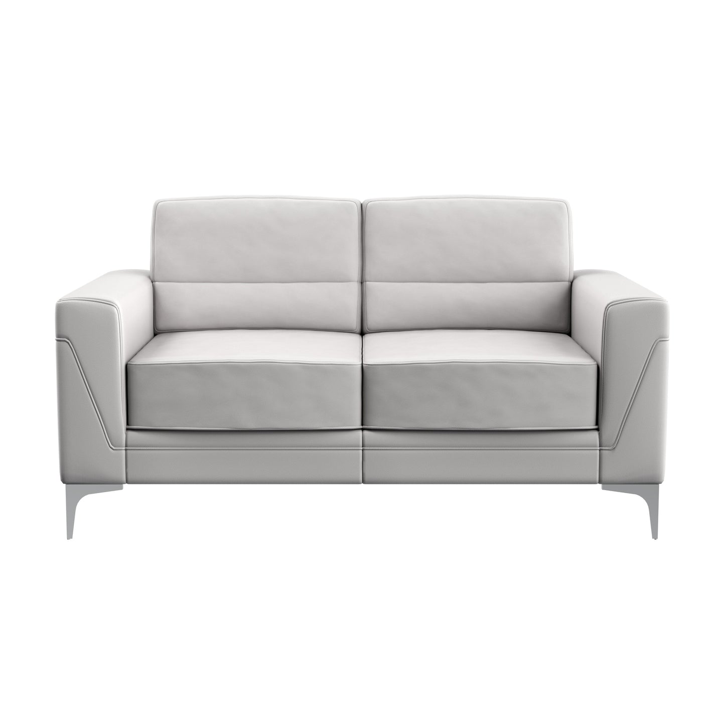 Creta Linen Lounge – Stylish Light Grey Loveseat with Relaxed Modern Charm