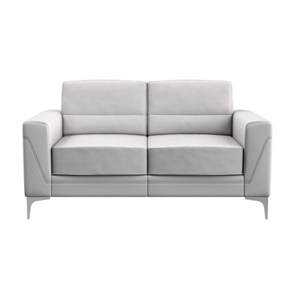 Creta Linen Lounge – Stylish Light Grey Loveseat with Relaxed Modern Charm