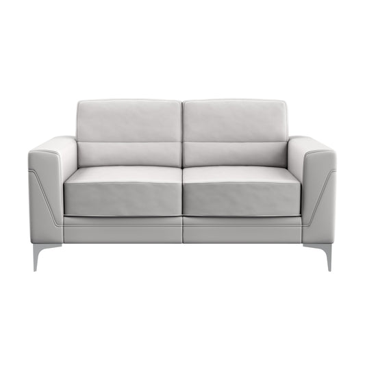 Creta Linen Lounge – Stylish Light Grey Loveseat with Relaxed Modern Charm