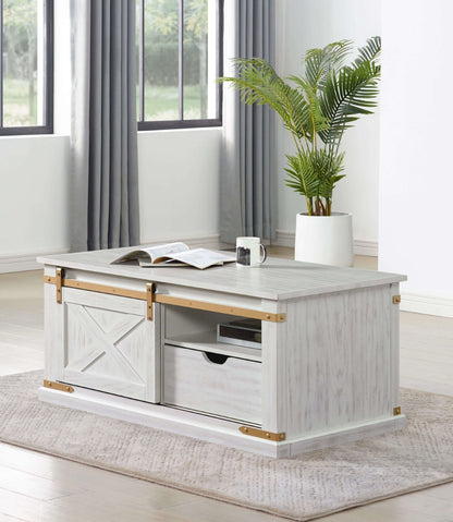 Alvoria Coffee Table – Ivoryglint Accents with HiddenVault Drawer