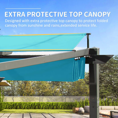 Valano 11x16' Retractable Pergola – Weather - Resistant Canopy on Aluminum Frame (Lake Blue) - JUSTLIVE NESTJUSTLIVE NEST