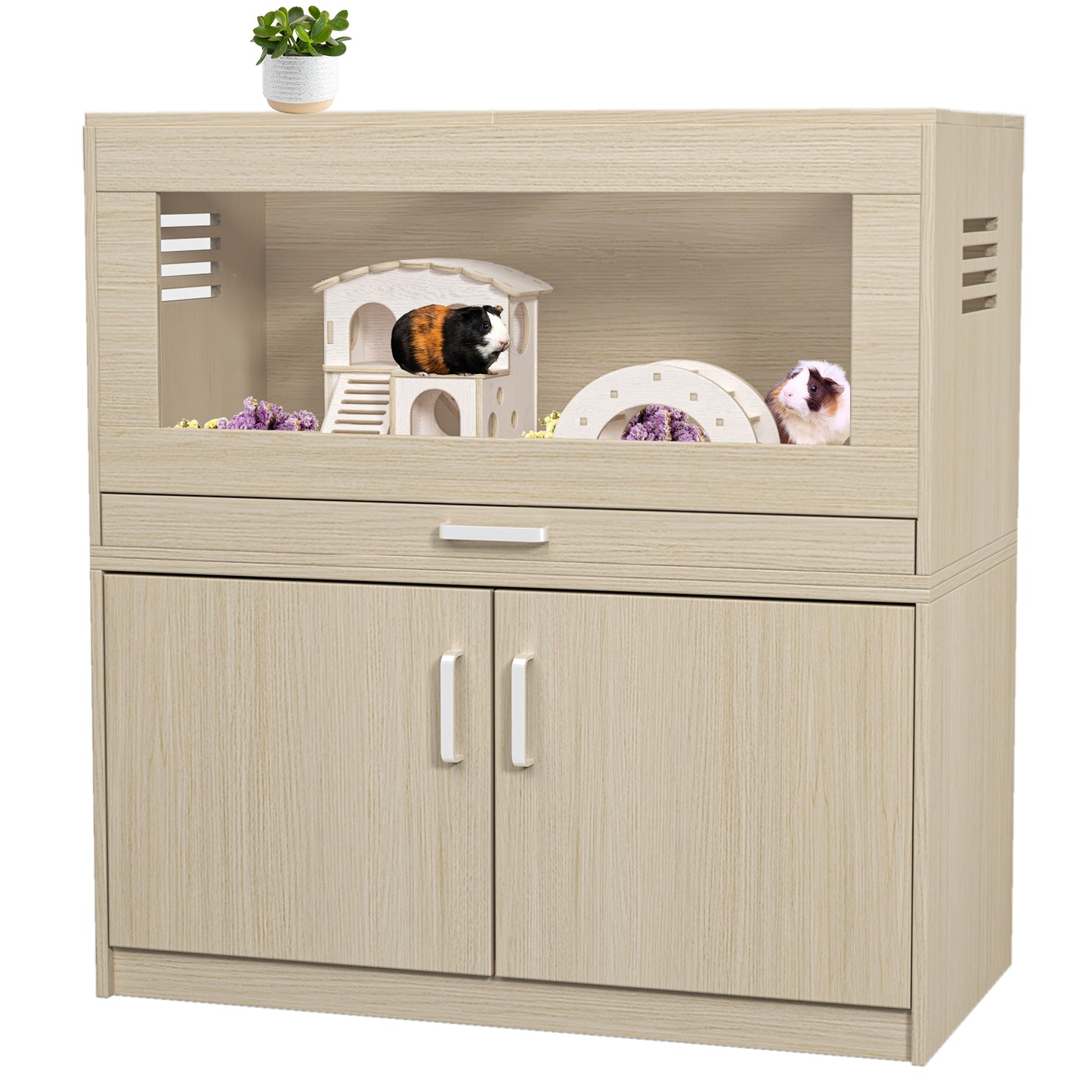 Teko XL Habitat – Teak Hamster Cage with Storage & Easy - View Acrylic Panels - JUSTLIVE NESTJUSTLIVE NEST