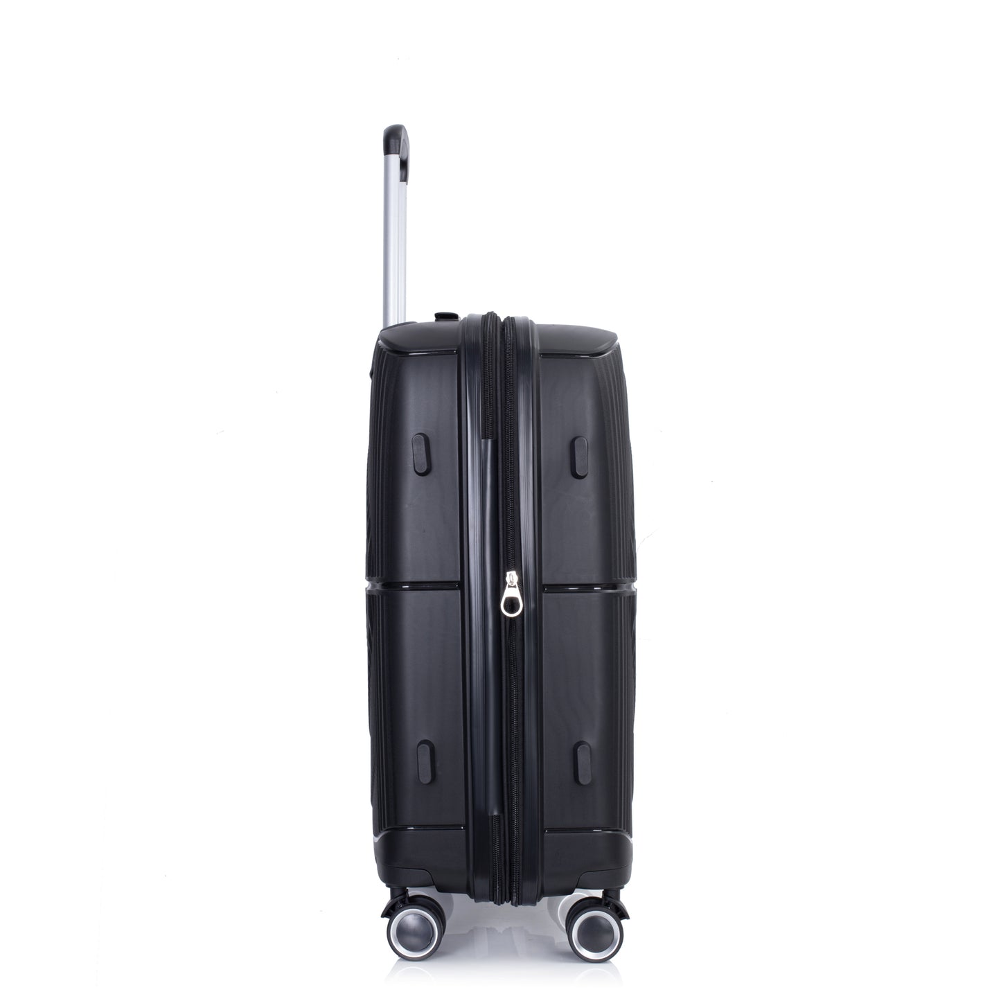 Jetera 3 - Piece PP Luggage Set – Black Polypropylene Hardshell with Double Spinner Wheels & TSA Lock (20/24/28") - JUSTLIVE NESTJUSTLIVE NEST