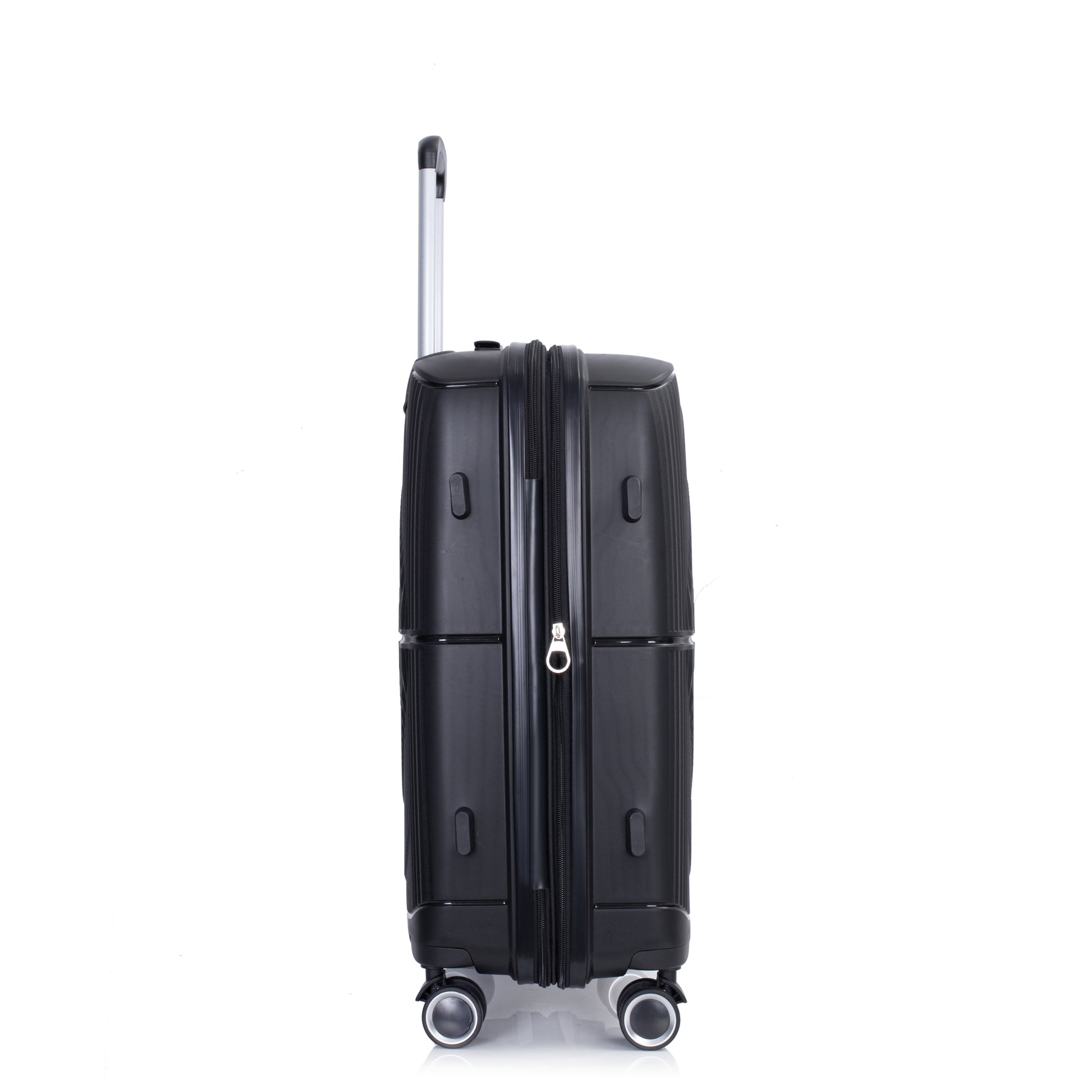 Jetera 3 - Piece PP Luggage Set – Black Polypropylene Hardshell with Double Spinner Wheels & TSA Lock (20/24/28") - JUSTLIVE NESTJUSTLIVE NEST