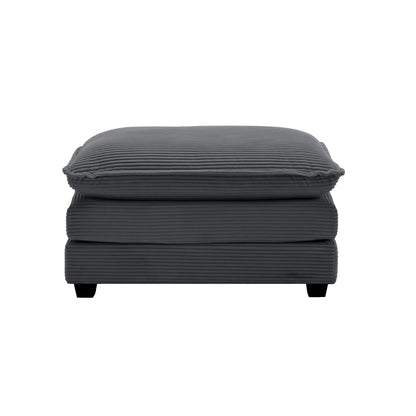Lomra Footstool – Gray Corduroy Seat for Modular Sofas