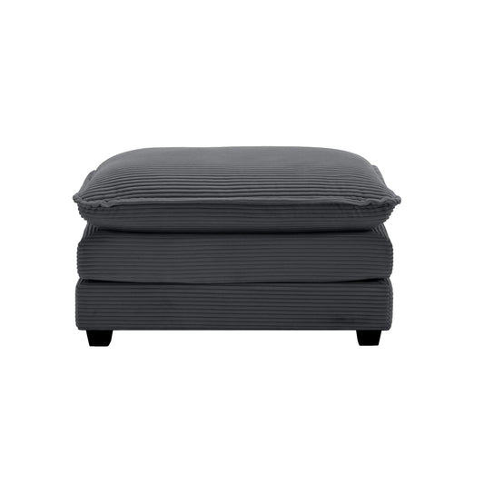 Lomra Footstool – Gray Corduroy Seat for Modular Sofas