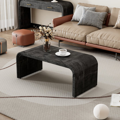 Dektra Coffee Table – Curved Art Deco Shape in Antique Black