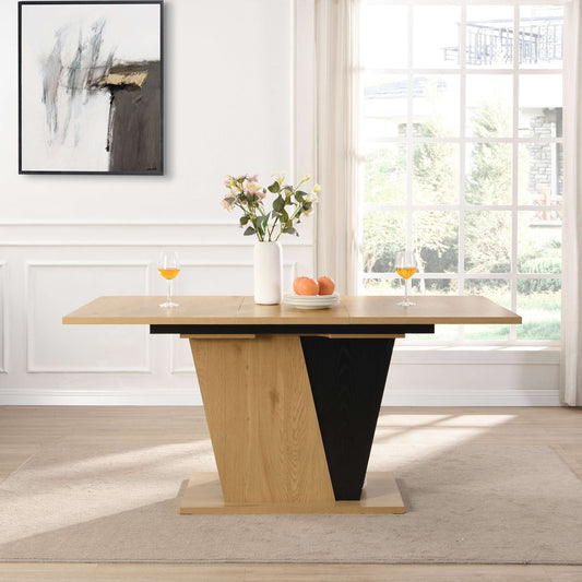 Fenvor Extend Table – 61.81" Adjustable Top with Built-In Storage and Metal Frame