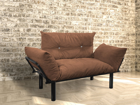 Ada™ Brown Loveseat – Warm-Toned Upholstered 2-Seater for Living Room Comfort