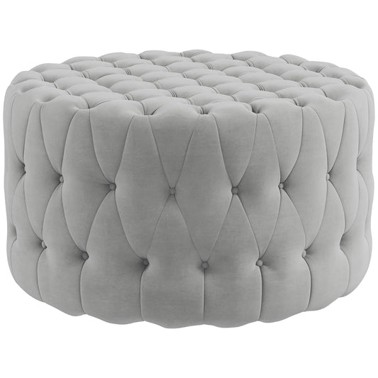 Julen Stool – Gray Tufted Velvet Footrest
