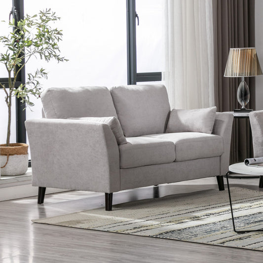 Damiro™ 57' Light Gray Woven Loveseat – Compact Upholstered 2-Seater for Modern Interiors