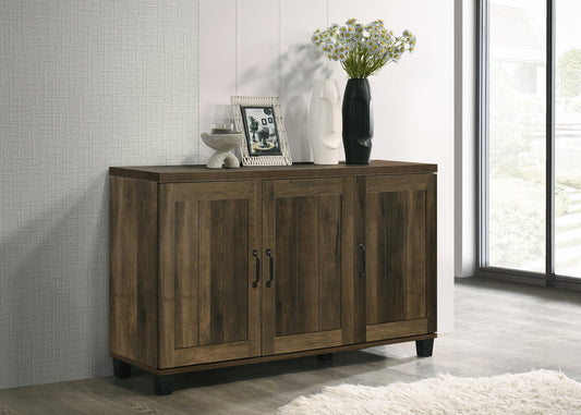 Corvon Shoe Cabinet – 45" 3-Door Dusty Oak Entryway Organizer