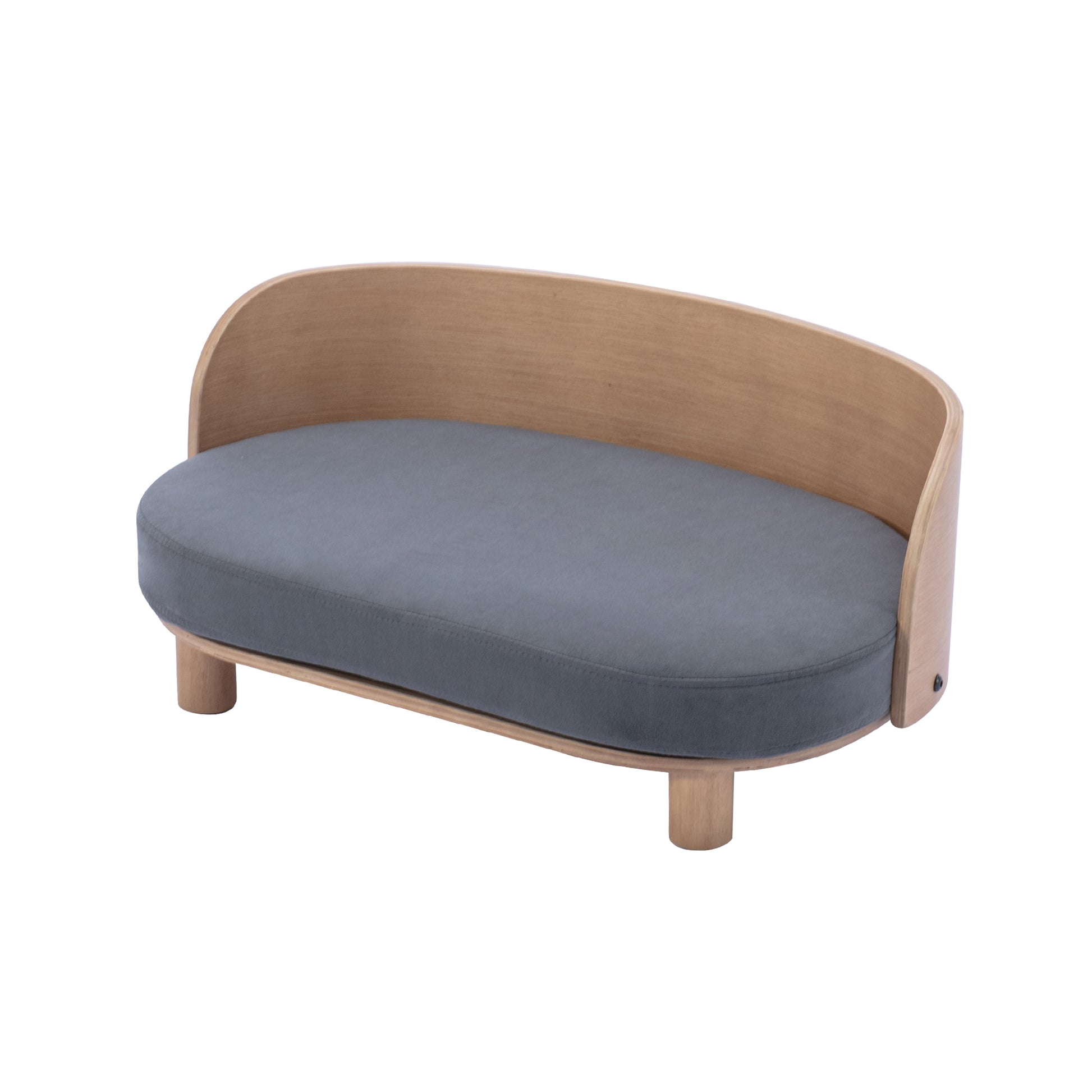 Kova Pet Sofa – Scandinavian Elevated Dog Lounger with Velvet Cushion & Walnut Wood Frame - JUSTLIVE NESTJUSTLIVE NEST
