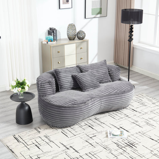 Coolmore Highback Lounger – Dark Gray Accent Bean Sofa with Plush High Back