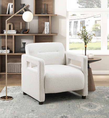 Avyra Chair – Sandloft Bouclé, Plyform Frame, Comfiseat Core