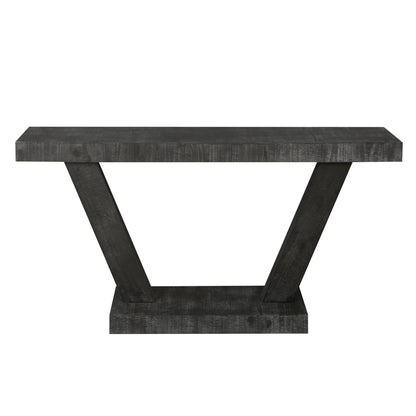 Rovian Storage Bench – 60" Distressed Wood Entry Bench with Dual-Tier Design in Antique Black