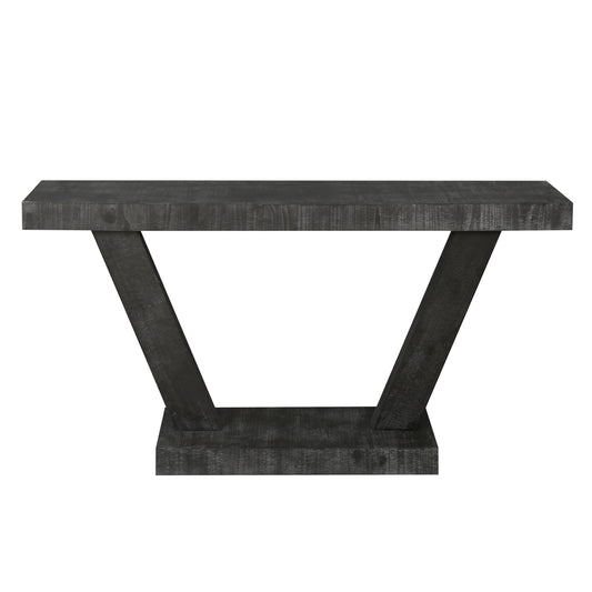 Rovian Storage Bench – 60" Distressed Wood Entry Bench with Dual-Tier Design in Antique Black