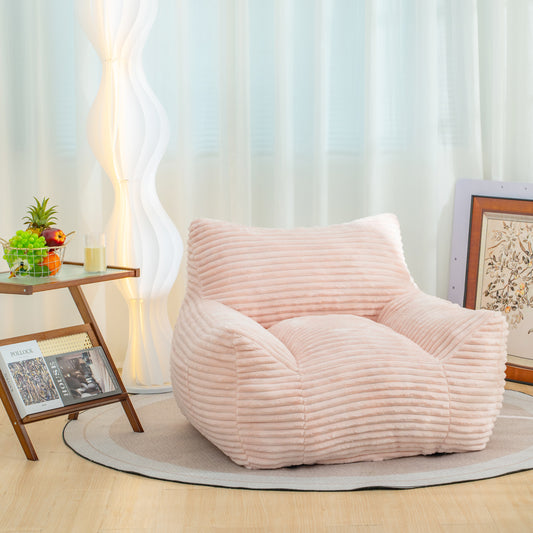 Cloudo Lounge Chair – Beige Oversized Bean Sofa with Armrests and Mini Cloud Form