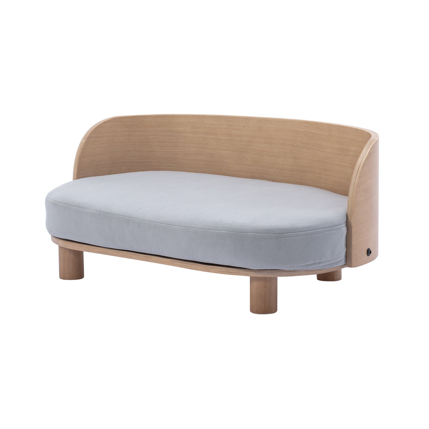 Kova Scandinavian Pet Sofa – Walnut Frame with Velvet Cushion & Curved Backrest - JUSTLIVE NESTJUSTLIVE NEST