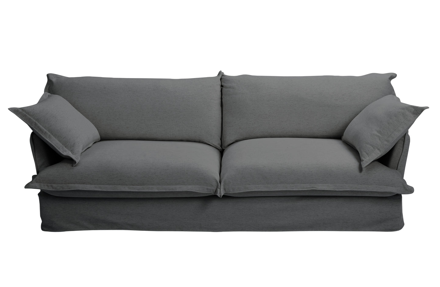 JUSTLIVE ‘Comfina Luxe” Sofa – Dark Grey | 87” Cloud Couch + Deep Cushion + Big Cozy Pillows