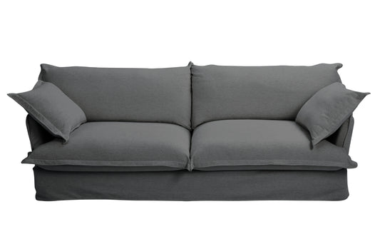 JUSTLIVE ‘Comfina Luxe” Sofa – Dark Grey | 87” Cloud Couch + Deep Cushion + Big Cozy Pillows