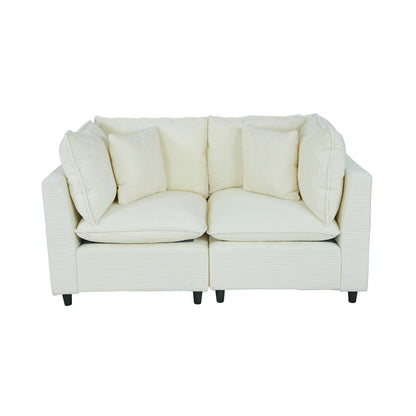 NestEdge ‘LuxeNest” 2-Piece Sectional – Beige Upholstery | Left/Right Facing Comfort